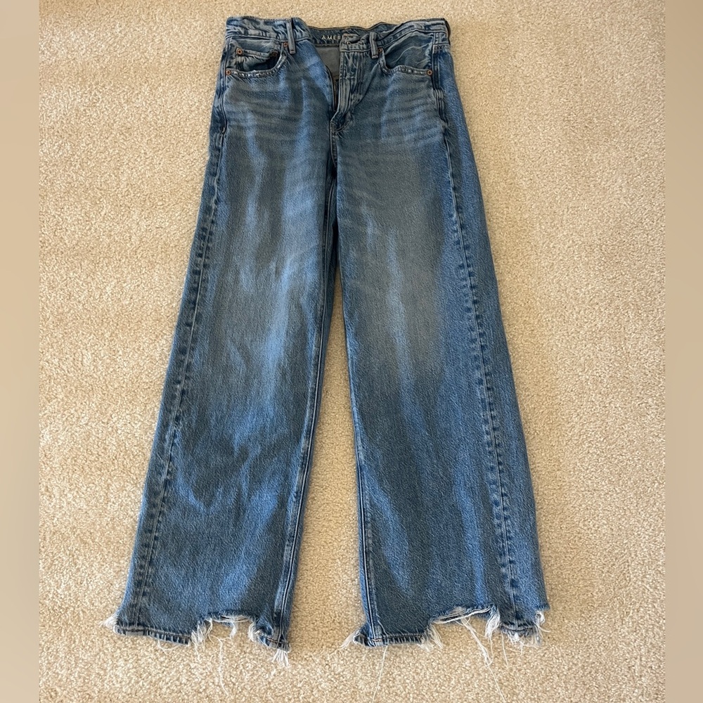 american eagle super high-rise baggy wide leg jeans